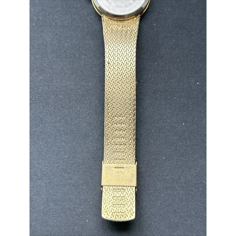 Manhattan Croton Diamond Quartz Gold Tone Watch